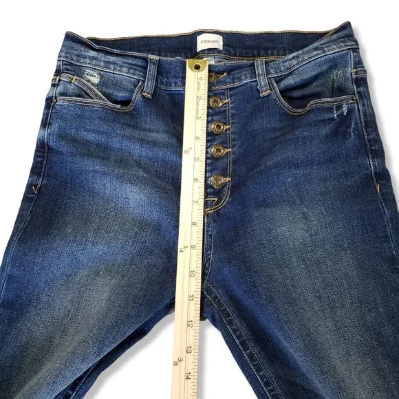 Sneak Peek High Rise Button Fly Skinny Blue Jeans Women's Size 11 / W30 - Picture 10 of 11